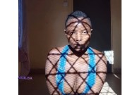 Akiilisa in Sexy black underwear,trapped 6/16