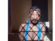 Akiilisa in Sexy black underwear,trapped 7/16