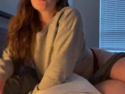 Redhead Girlfriend Masturbation - Dirty Talk Big Ass Striptease (SFW) 10/16