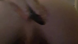 Sissy slut fucking ass with a hairbrush