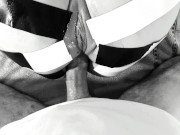 Kinktober day 22 - DUCK TAPE KINK: Intense orgasms and huge squirt with cock in her ass 12/16