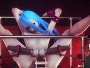 Jinx amarrada e gozando em uma maquina sexual 16/16