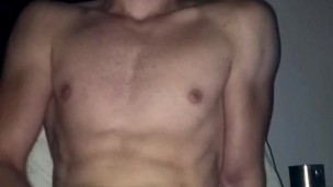 Athletic Muscular Guy Jerks Off His Cock And Cums While His Parents Are Away