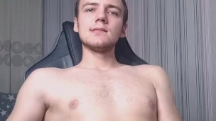 Young Guy Left Home Alone And Jerk Off His Cock While Watching Gay Porn