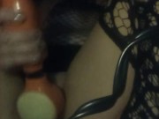 Smoking in fishnet outfit, watching porn,I also cum for you. 14/16