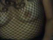 Smoking in fishnet outfit, watching porn,I also cum for you. 8/16