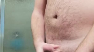 Jerking off with big load