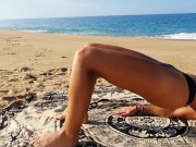 Hot girl masturbating and having tantric sex on a public beach - Screenshot 8 of 16 - Pussy