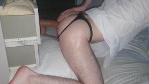 teen in thong rides bbc dildo