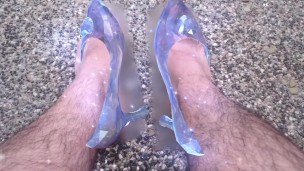 Flip flops broke and I have a date lucky my fairy godmother gave my a pair of glass slippers