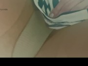 Upskirt show with nylons, a vibrator, and rubbing!  6/16