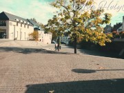 MILF flashing her ass and pussy on public stairs 15/16