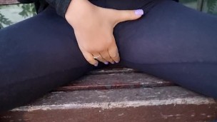 Cameltoe I wore tight yoga pants ripped in public Orgasm