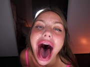 HE DELETED MY THROAT! extreme sloppy deepthroat, fuck with cum on face 12/16