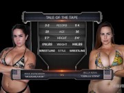 Bella Rossi Lesbian Wrestling Against Miss Demeanor With Fingering And Strapon Fucking 1/16