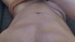 Big load in my underwear orange, sexy guy moaning and hard bulge