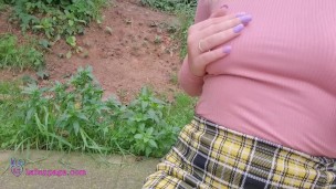 Blonde teen uspkirt with no panties Public pussy