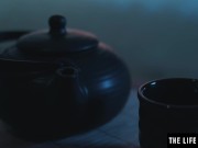 Kinky bondage beauty is all tied up as she masturbates avidly 13/16