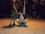 A submisive piss slut takes a piss in her mouth in a public park 3/16