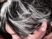 Submissive throat  gags on big dick 10/16