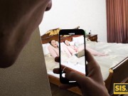 SISPORN. Boy catches cute stepsis masturbating and they have intercourse 2/16