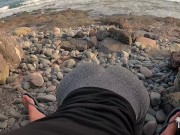 CUM IN MY MOUTH - hot risky public beach blowjob on first tinder date 11/16