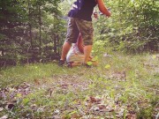 This is the only way to treat a submissive slut wife...Humilation Golden Piss Outdoor Collar Leasher 8/16