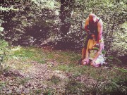 This is the only way to treat a submissive slut wife...Humilation Golden Piss Outdoor Collar Leasher 9/16