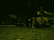 Training a piss slut's wife in a public park. 4/16