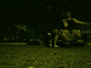 Training a piss slut's wife in a public park. 5/16