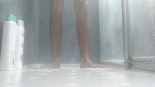 Would you like to cum on my feet? Bath them with your Sperm please! Sexy Feet Boy Play in the Shower