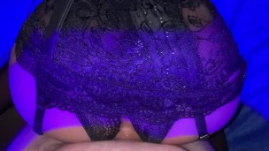 Suspenders & Crotchless Knickers, Cum and Fuck my arse