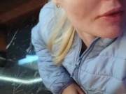 Risky beauty shows sweet pussy in café 12/16