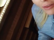 Risky beauty shows sweet pussy in café 14/16