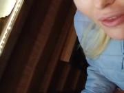 Risky beauty shows sweet pussy in café 15/16