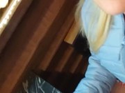 Risky beauty shows sweet pussy in café 16/16