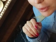 Risky beauty shows sweet pussy in café 8/16