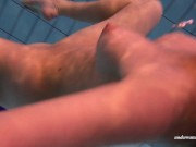 Swimming beauty totally naked and lonely in the pool 15/16