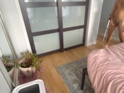 PISSING IN THE LITTERBOX, THE DEAD PLANT, THE WALL, THE FLOOR. OTHER ANGLE ON MY FANSLY