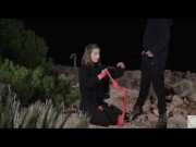 Beautiful and filthy Italian goddess Silvia Soprano gets a rough face fucking and eats ass outdoors 3/16