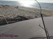 Flashing cock in public - My wife makes me cum in front of strangers on a nude beach - MissCreamy 12/16