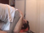 683 (01) - Viens me baiser dans ma lingerie en satin, culotte, talons, bas 13/16