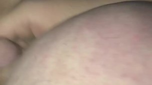 Chubby cums outside