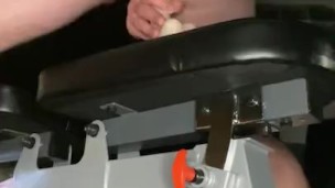 Straight guy horny after his workout. Rides his dildo hard 