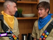 Mom Swap - Athletic Boys In Scout Uniforms Swap Their Busty Stepmoms And Pound Them On The Couch 8/16