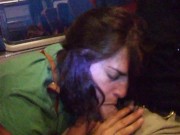 Amateur Hotwife sucks Bull's Big Cock in Public on Moving Train while Cuckold Films 11/16