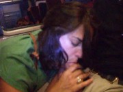 Amateur Hotwife sucks Bull's Big Cock in Public on Moving Train while Cuckold Films 12/16