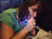 Amateur Hotwife sucks Bull's Big Cock in Public on Moving Train while Cuckold Films 8/16