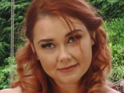 Curvy Redhead MILF With Huge Natural Tits Plays With Her Fat Pussy