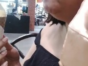 EATING and LICKING ice cream YUMMY/ COLD ON MY TONGUE/ model rebecca  5/16